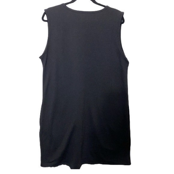 Serra Black Sleeveless Jumper dress pockets midweight Sweatshirt Fabric size XL - Picture 10 of 13